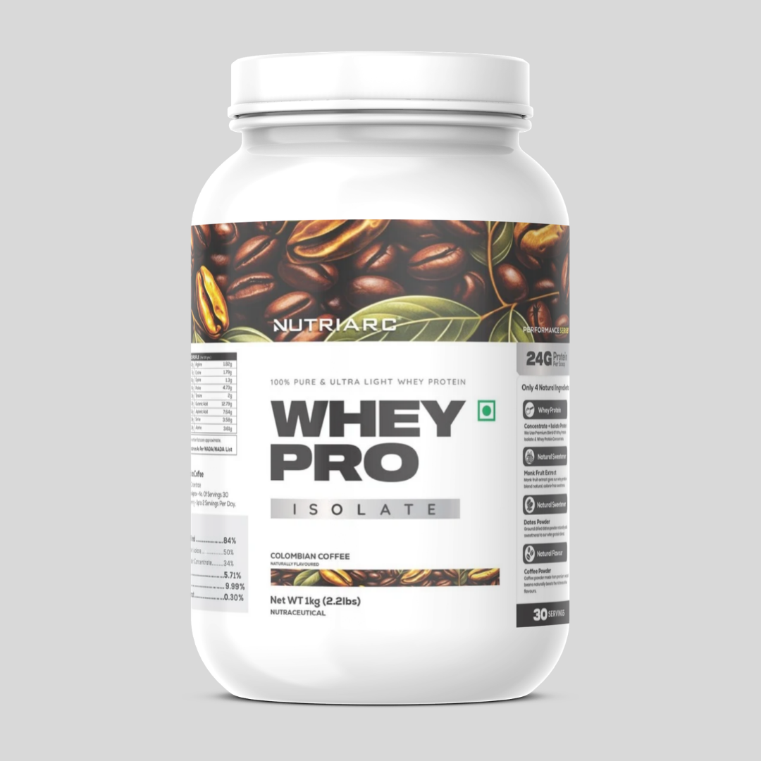 Whey Pro Isolate - Chemical-Free Whey Protein jar Colombian Coffee