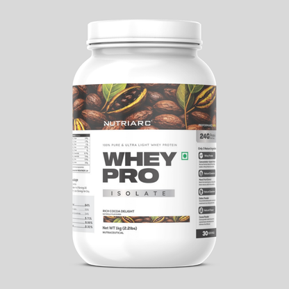 Whey Pro Isolate - Chemical-Free Whey Protein jar Rich Cocoa Delight