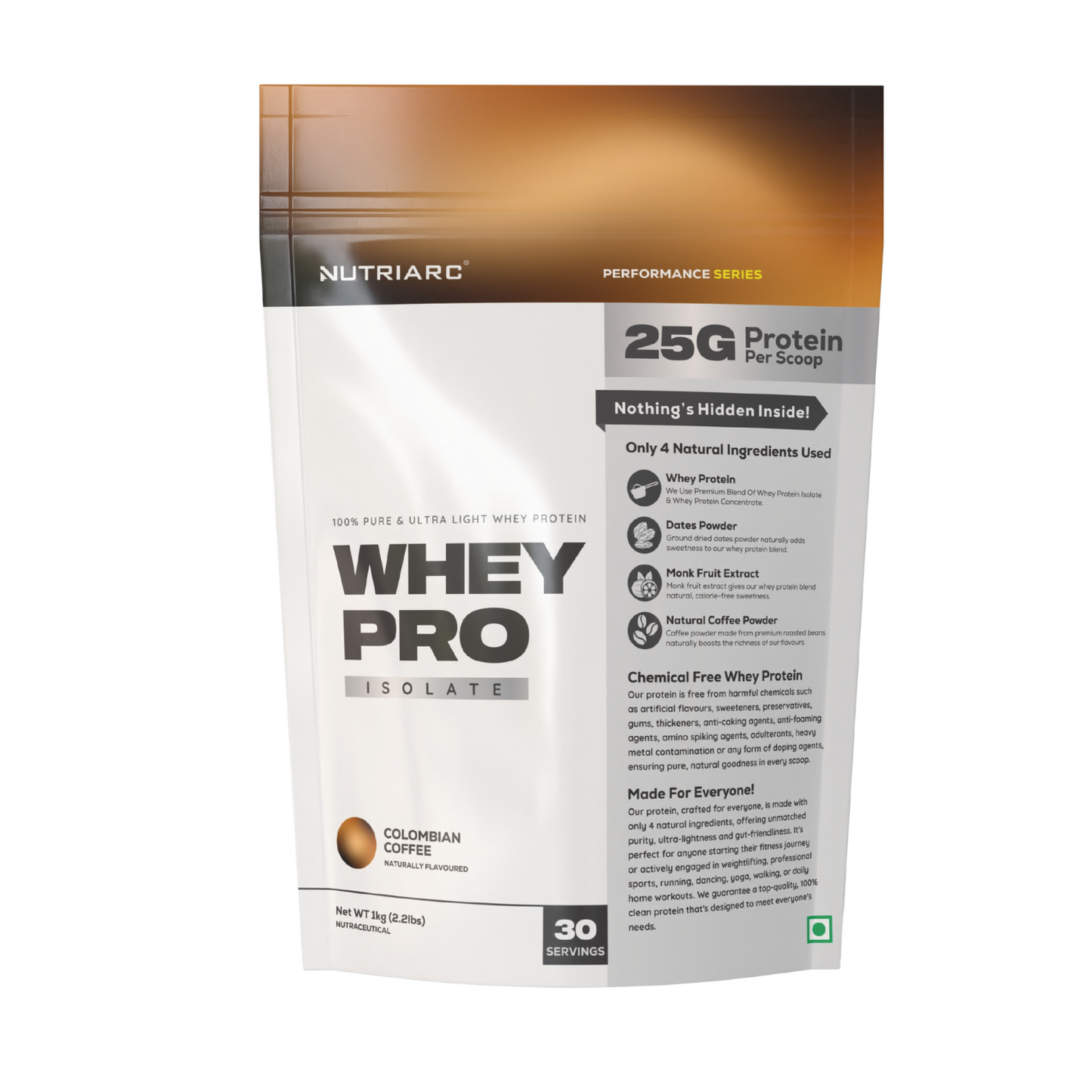 Whey Pro 25gm Whey Protein Isolate - Colombian Coffee